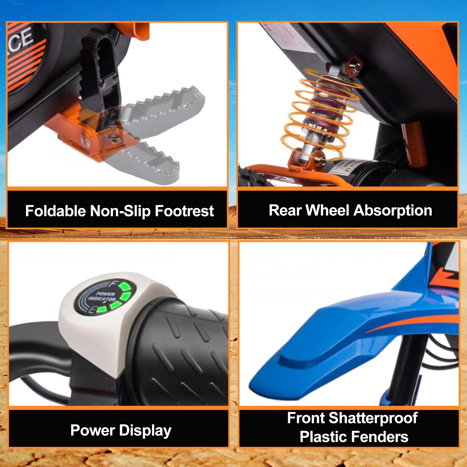 24V Electric Dirt Bike, 250W Electric Motorcycle Ride on Toys, Battery Powered Motorcycle Electric Car, up to 13.7 MPH for Kids Ages 13+ Blue