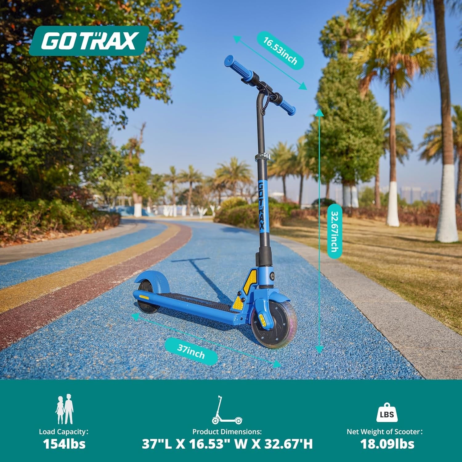 GKS Lumios Electric Scooter for Kids 6-12, Thumb-Button Control, 150W Motor and 6" LED Front Wheel Kick Scooter, up to 6.25 Miles and 7.5Mph, UL Certified Kids Electric Scooter