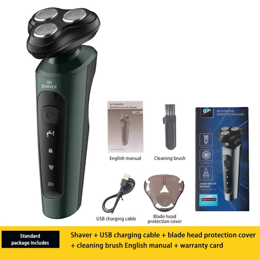 Electric Shavers Men Waterproof Wet Dry Use Electric Trimmer Razor Rechargeable Battery Rotary Shavers Machine Shaving