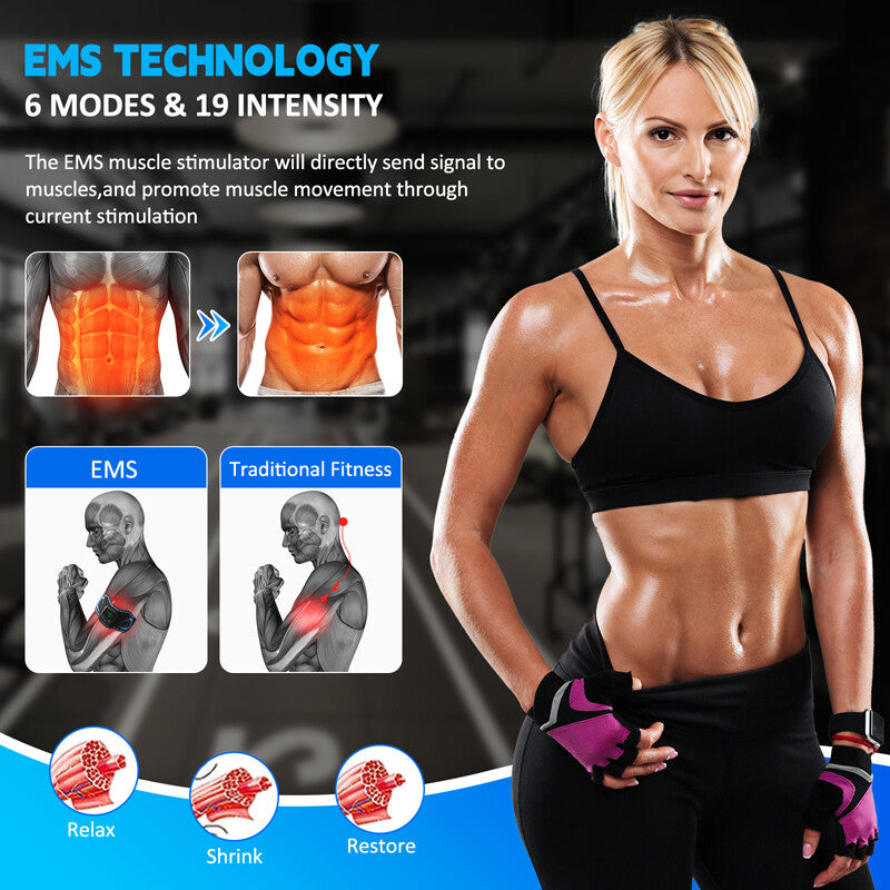 EMS Abdominal Muscle Core Toning Trainer ABS Electric Stimulator Fitness Belt