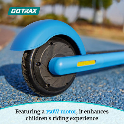 GKS Lumios Electric Scooter for Kids 6-12, Thumb-Button Control, 150W Motor and 6" LED Front Wheel Kick Scooter, up to 6.25 Miles and 7.5Mph, UL Certified Kids Electric Scooter