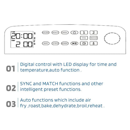 YYHC- hot sale portable 3 in 1 home 10l vertical double stack air fryer oven  price digital electric with