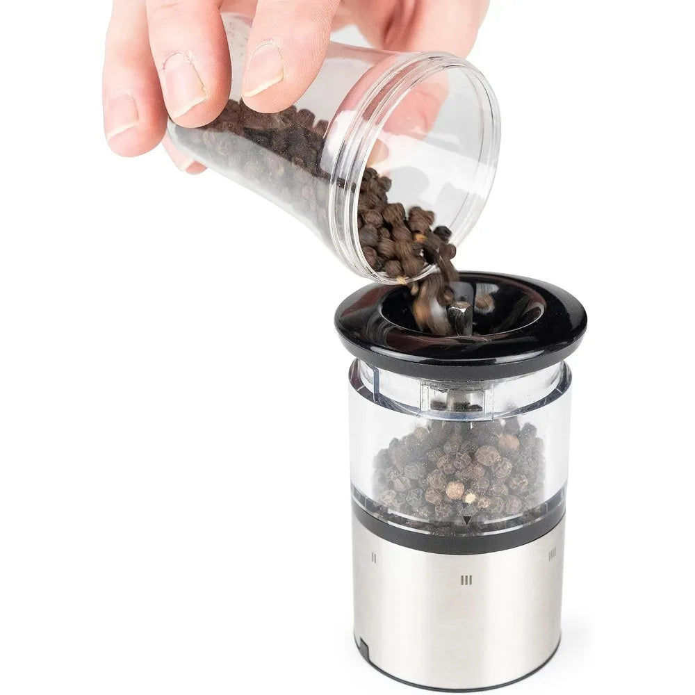 HOME - - Elis Sense u'Select Electric Salt and Pepper Mill Set  Adjustable Grinders, Battery Powered Blue LED