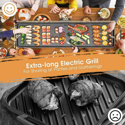 35’’ Electric Griddle, Extra Large Nonstick Cooking Flat Top Griddle, 5-Level Adjustable Temperature, Oil Drip Tray & Cool-touch