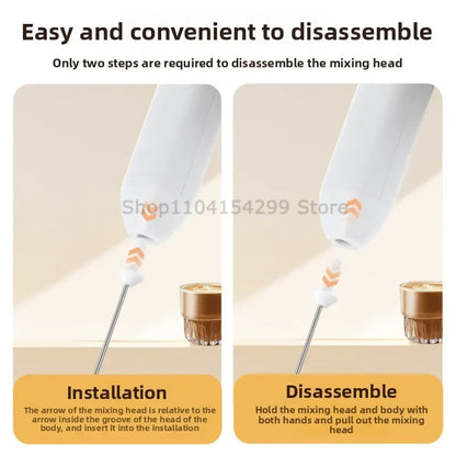 Wireless Milk Frothers Electric Handheld Blender Electrical Mini Coffee Maker Whisk Mixer with USB for Coffee Cappuccino Cream