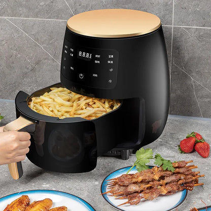 New Air Fryer Household Iarge Capacity French Fries Machine Multifunctional Electric Fryer 6L  1200W