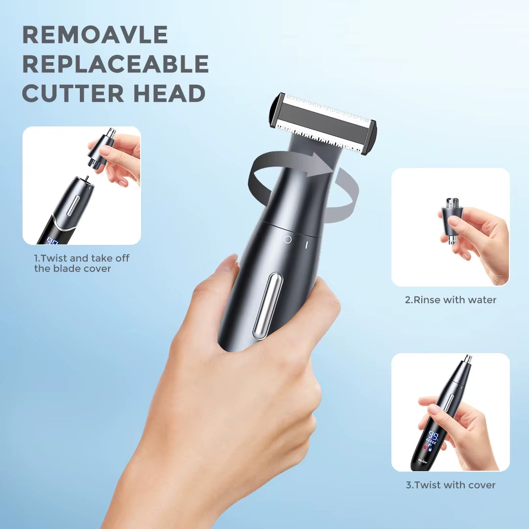 6 In1 Female Electric Epilator Body Hair Trimmer for Men Multifunctional Nose Trimmer Beard Ear Eyebrow Trimmer Shaver