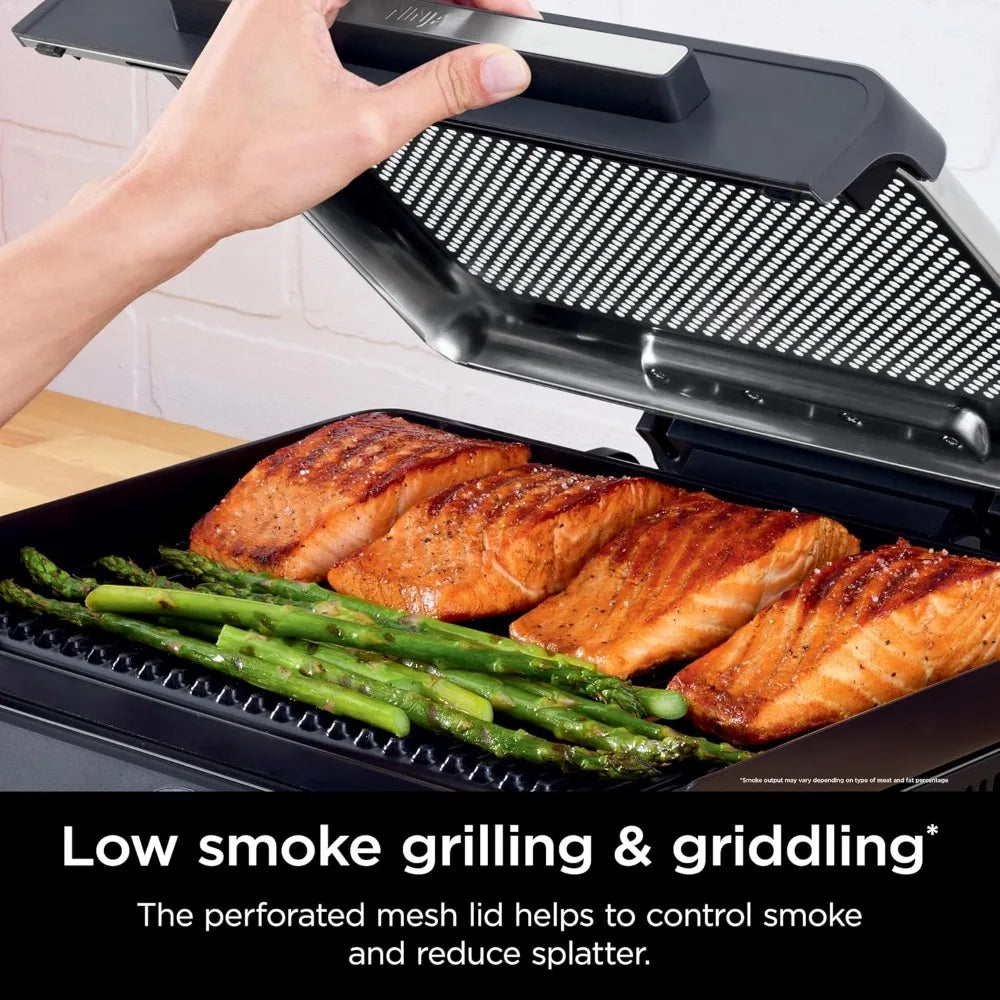 14'' Electric Griddle and Indoor Grill Nonstick Surface for Even Cooking Up to 500F Dishwasher Safe for Steak Burgers Salmon