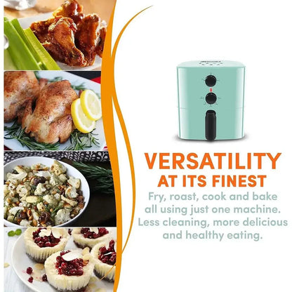 Compact Electric Hot Air Fryer Oil-Less Healthy Cooker Timer Adjustable Temperature Smart Cooking Pan Fast Cleaning Guilt-Free