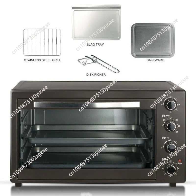 Luxury Stainless Steel 2400w Power Electric Oven Large Capacity Toasters Pizza Ovens Multifunction 45L Electric Oven