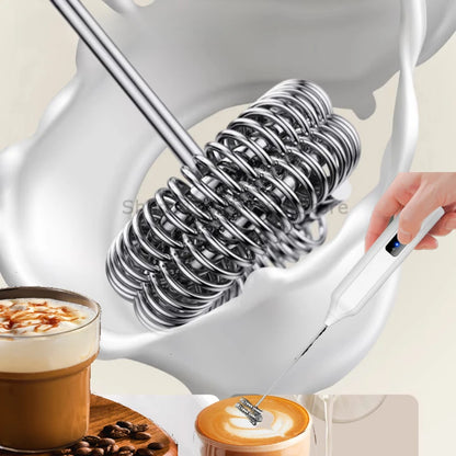 Wireless Milk Frothers Electric Handheld Blender Electrical Mini Coffee Maker Whisk Mixer with USB for Coffee Cappuccino Cream