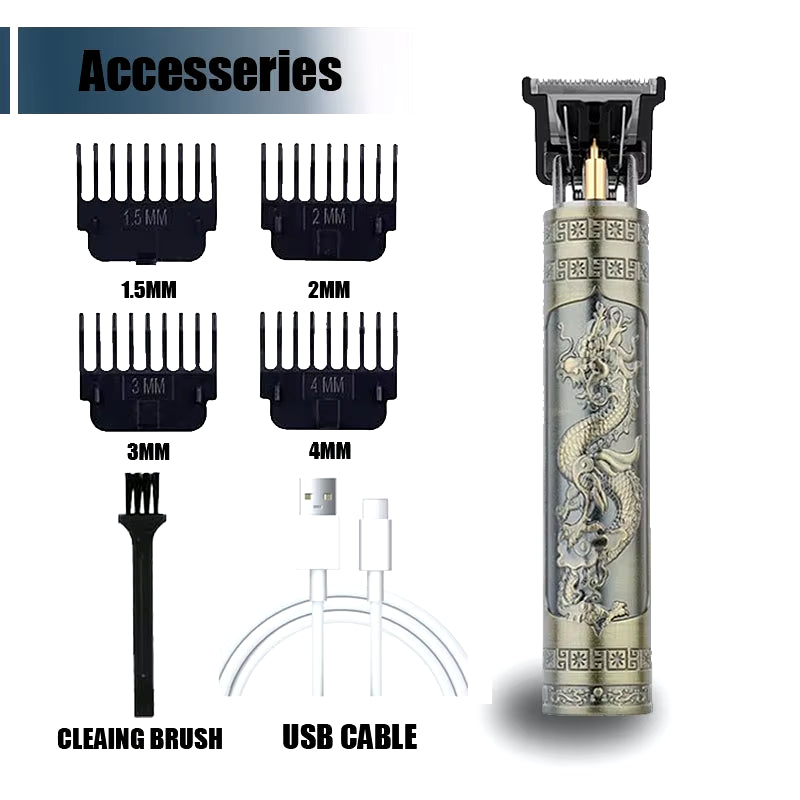 T9 Electric Hair Clipper for Men Professional Barber Shaver Beard Trimmer Body Hair Cutting Machine for Men Dragon Buddha Design