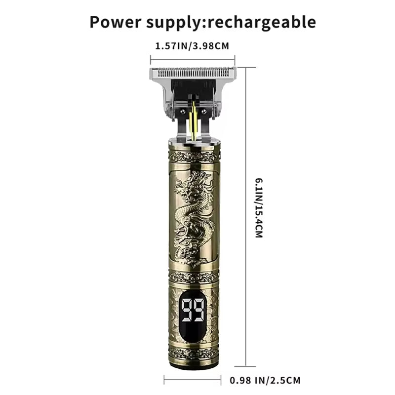 T9 Electric Hair Clipper for Men Professional Barber Shaver Beard Trimmer Body Hair Cutting Machine for Men Dragon Buddha Design