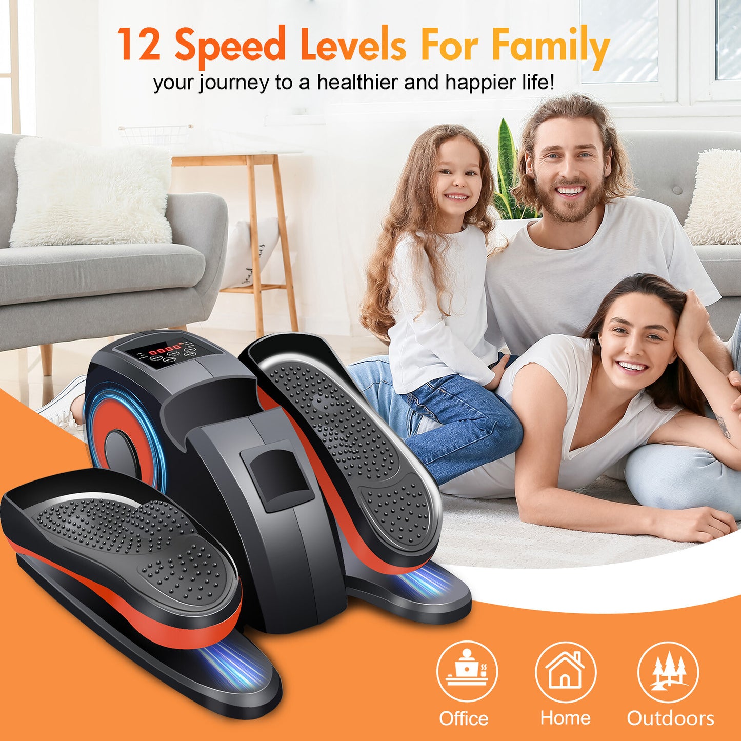 Ellipse Electric Elliptical Machine under Desk Leg Exerciser Fully Assembled LCD