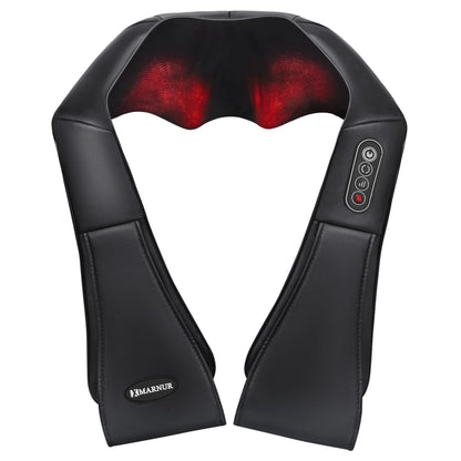 Neck and Shoulder Massager, 3D Deep Tissue Kneading Shiatsu Massager with Heat, Black