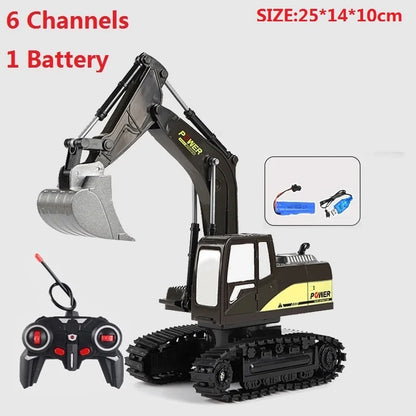 RC Excavator RC CRA Children Toys Remote Control Excavator Toys Kids Radio Control Dump Truck Bulldozer Electric Car Toys Gift