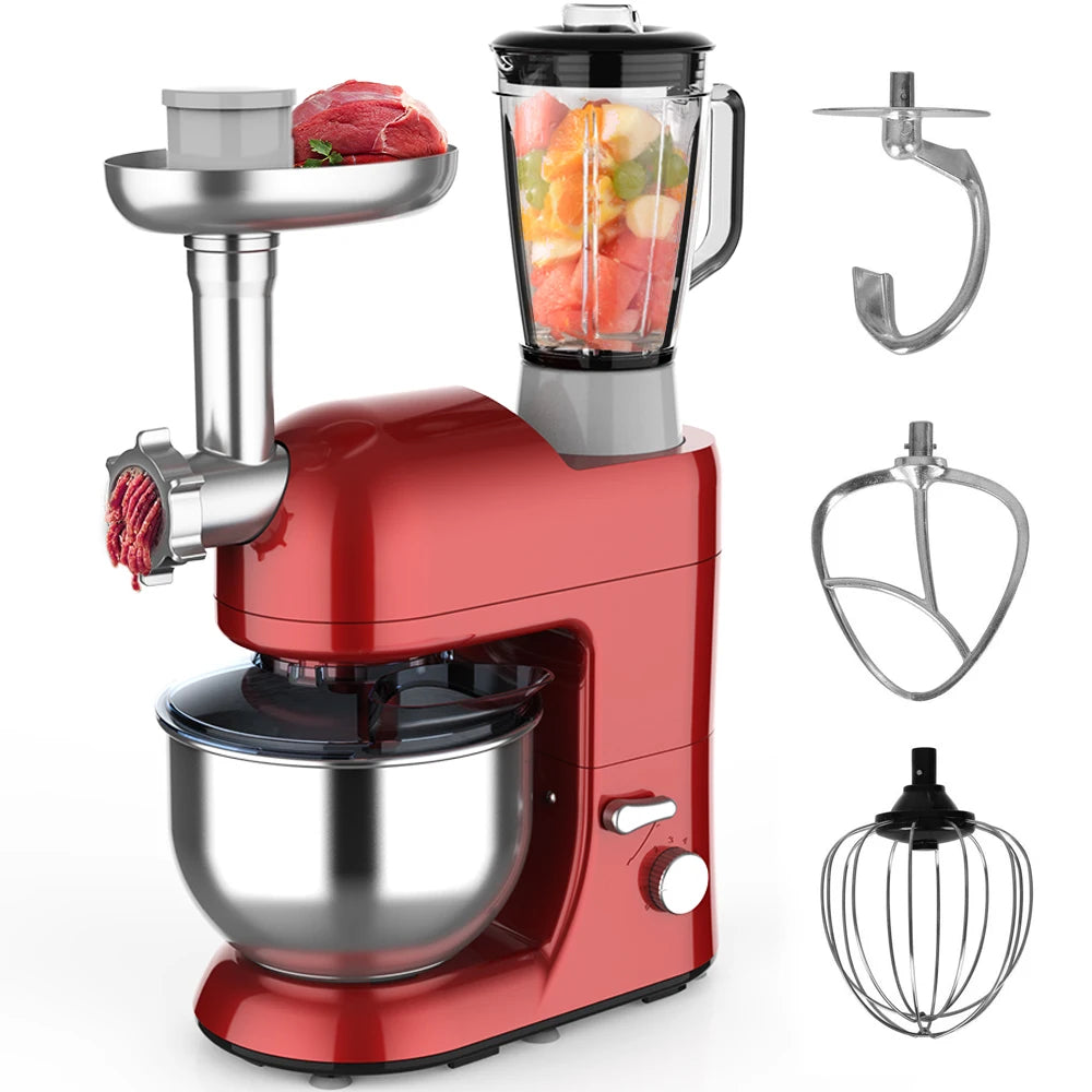 3 in 1 Pastry Stand Food Mixer Household CE GS Approved Electric Multifunctional Kitchen Stand Mixer Blender Food Processor
