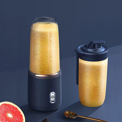 1pc Portable Small Electric Juicer Blue/Pink Stainless Steel Blade Cup Juicer Fruit Automatic Smoothie Blender Kitchen Tool