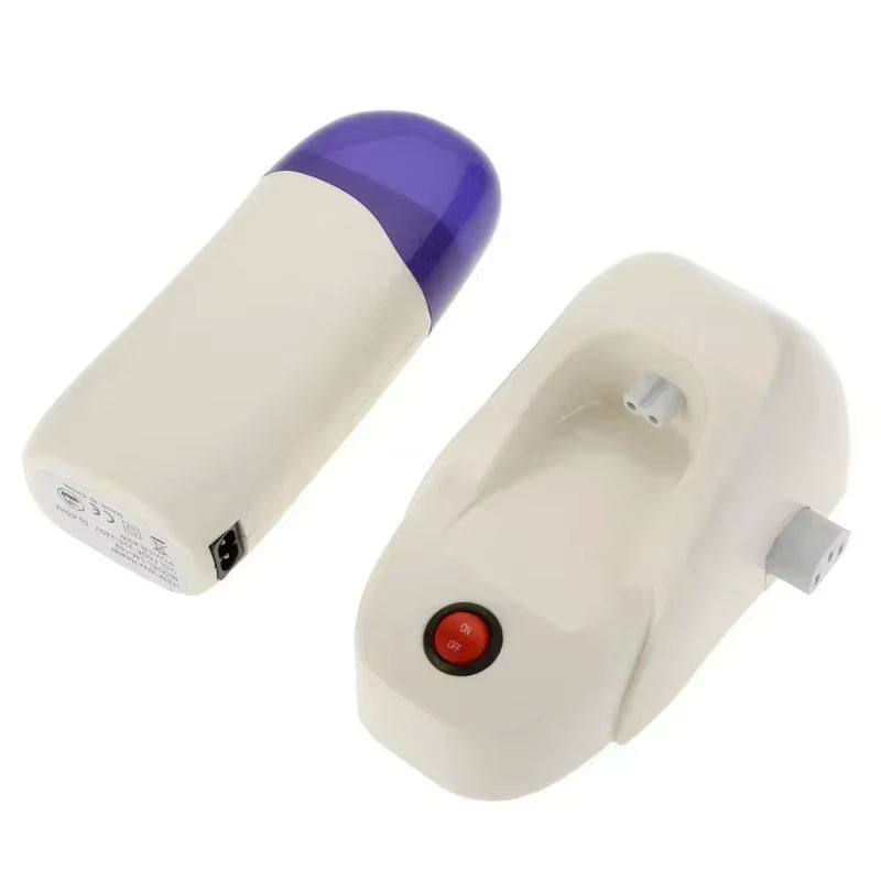 Depilatory Heater with Base Roll on Wax Heater Warmer Refillable Wax Cartridge Hair Removal Wax-Melt Machine Skin Care Tool