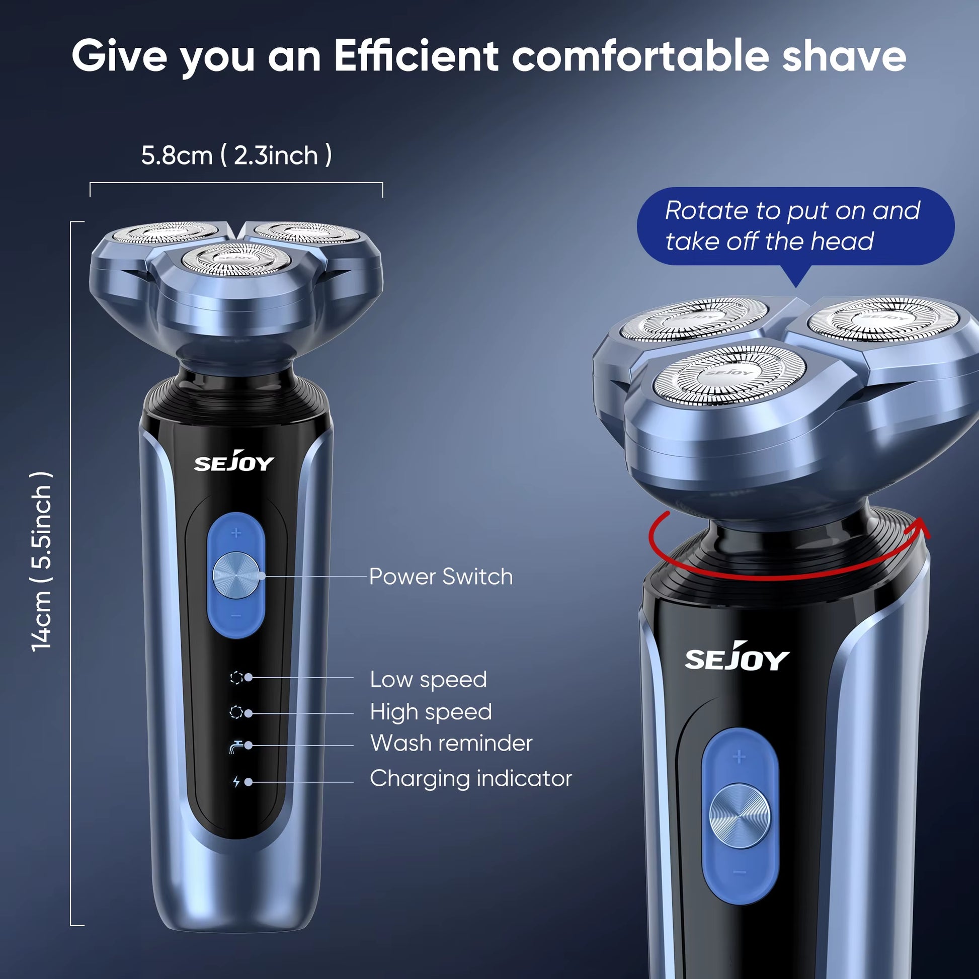 Rotary Electric Shaver Kit Rechargeable Multi-Function Beard Shaving Nose Hair Trimmer Three-Head Floating Razor