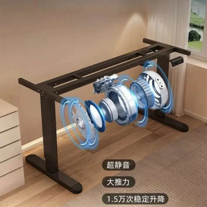 Solid Wood Electric Lifting Table, Intelligent Computer Table, Home Study Desk, Office Desk, Gaming Table, Bedroom Workbench