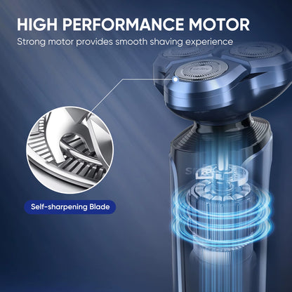 Rotary Electric Shaver Kit Rechargeable Multi-Function Beard Shaving Nose Hair Trimmer Three-Head Floating Razor