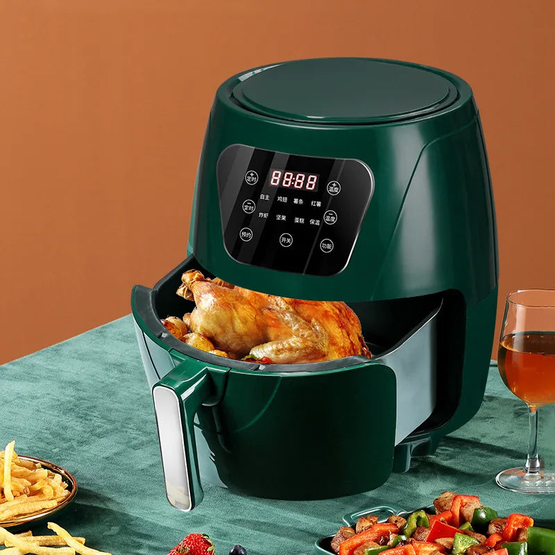 New Air Fryer Household Iarge Capacity French Fries Machine Multifunctional Electric Fryer 6L  1200W