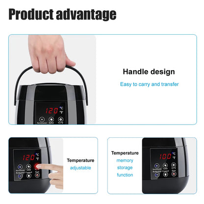 500Ml Wax Heater Machine for Hair Removal Wax Melting Warmer Pot with LCD Temperature Display Depilatory Waxing Beans Heater