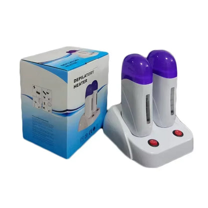 Depilatory Heater with Base Roll on Wax Heater Warmer Refillable Wax Cartridge Hair Removal Wax-Melt Machine Skin Care Tool