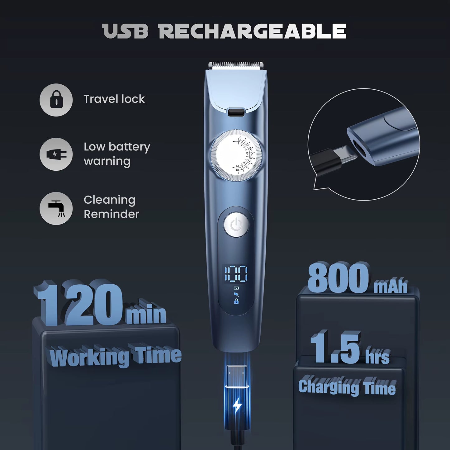 Hair Clippers Trimmer for Men Hair Beard Body Arm Professional Electric Outline Edgers Shaver