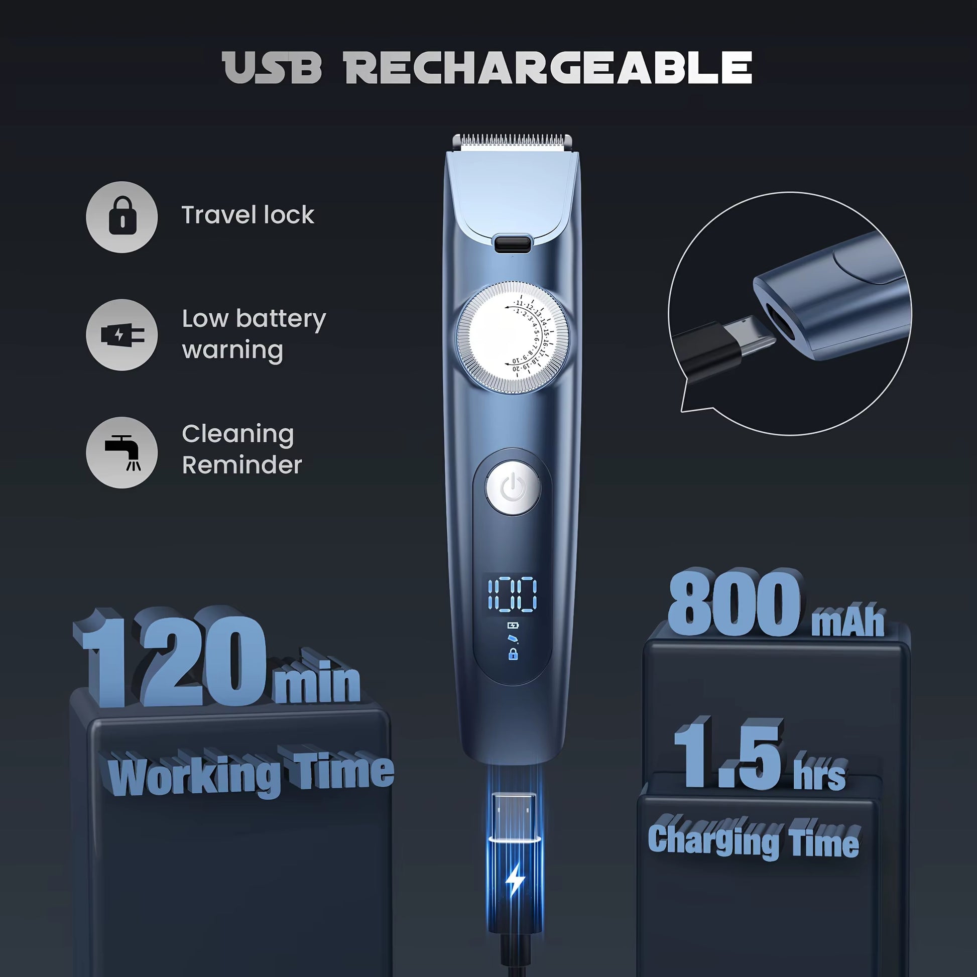 Hair Clippers Trimmer for Men Hair Beard Body Arm Professional Electric Outline Edgers Shaver