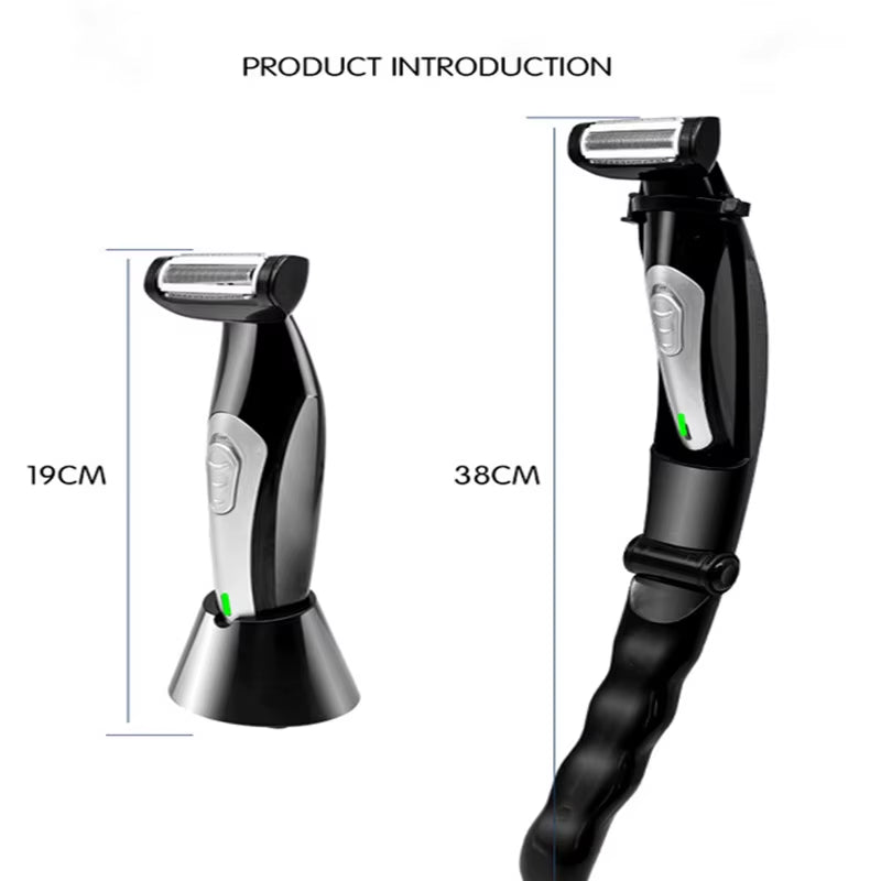 Adjustable Extreme Reach Detachable Stretchable Handle Electric Back and Body Remover Body Trimmer Back Shaver for Men