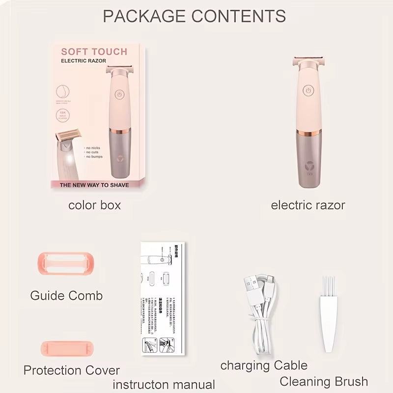 Electric Trimmer Body Hair Trimmer Electric Trimmer Portable Rechargeable Body Hair Removal Grooming Tools for Face Leg Underarm