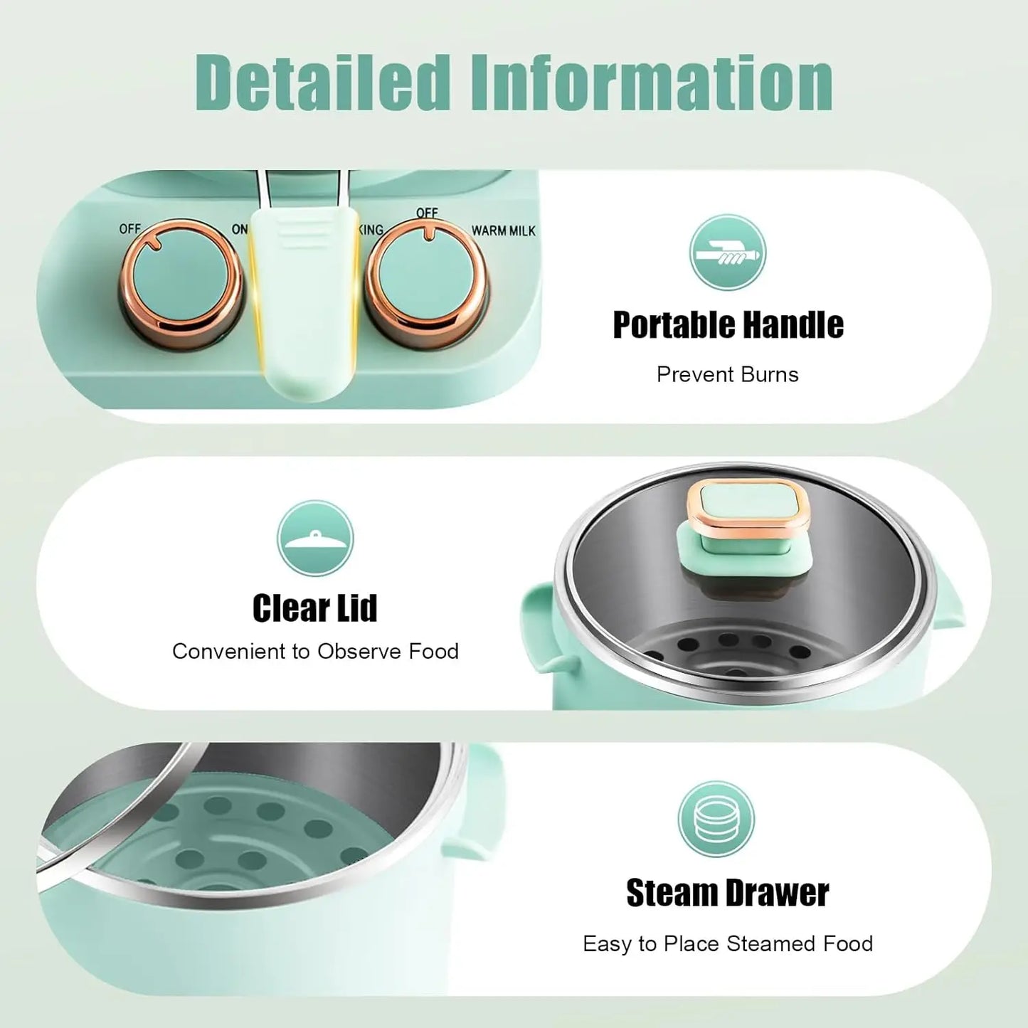 3-in-1 Breakfast Station, Household Breakfast Maker with Electric Mini Toaster, Breakfast Sandwich Maker with Frying Pan, Boilin