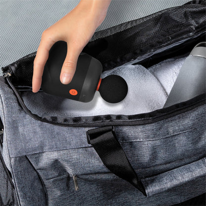 ® Powerboost® Palm Portable Percussion Massager with Includes 4 Attachments, Whisper Quiet Operation, Variable Strength Full Body Recovery, Rechargeable, 6-Pieces, Black