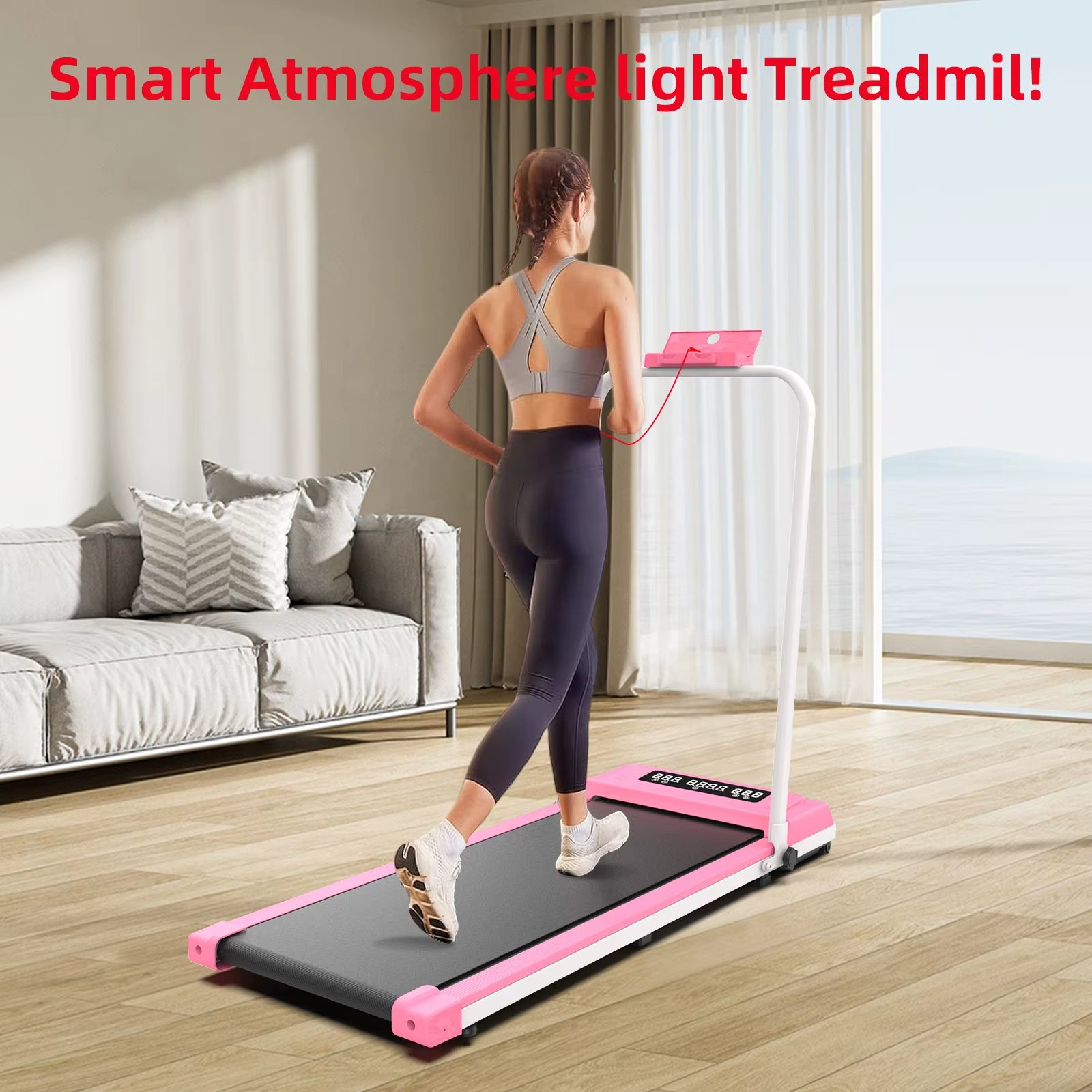 Wholesale Foldable Fitness Sport Electric Adjustable Home Folding Treadmill with LED Screen Mini Walking Pad