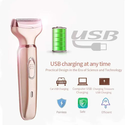 2 in 1 Portable Electric Haircut Trimmer Epilator Woman Facial Intimate Area for Body Hair Removal Sex Shaver Bikini Pubic Rosor