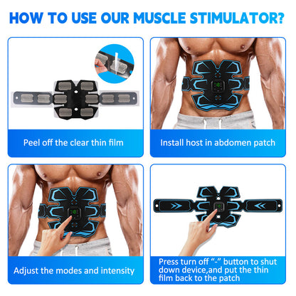 EMS Abdominal Muscle Core Toning Trainer ABS Electric Stimulator Fitness Belt