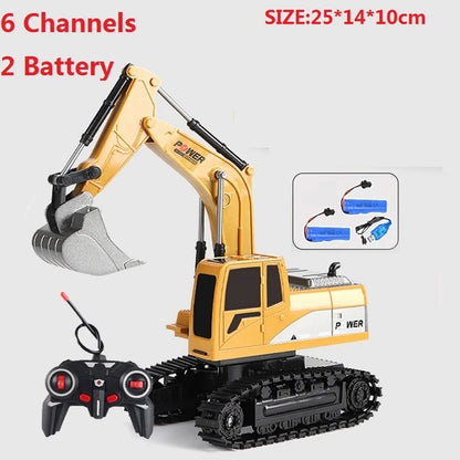 RC Excavator RC CRA Children Toys Remote Control Excavator Toys Kids Radio Control Dump Truck Bulldozer Electric Car Toys Gift
