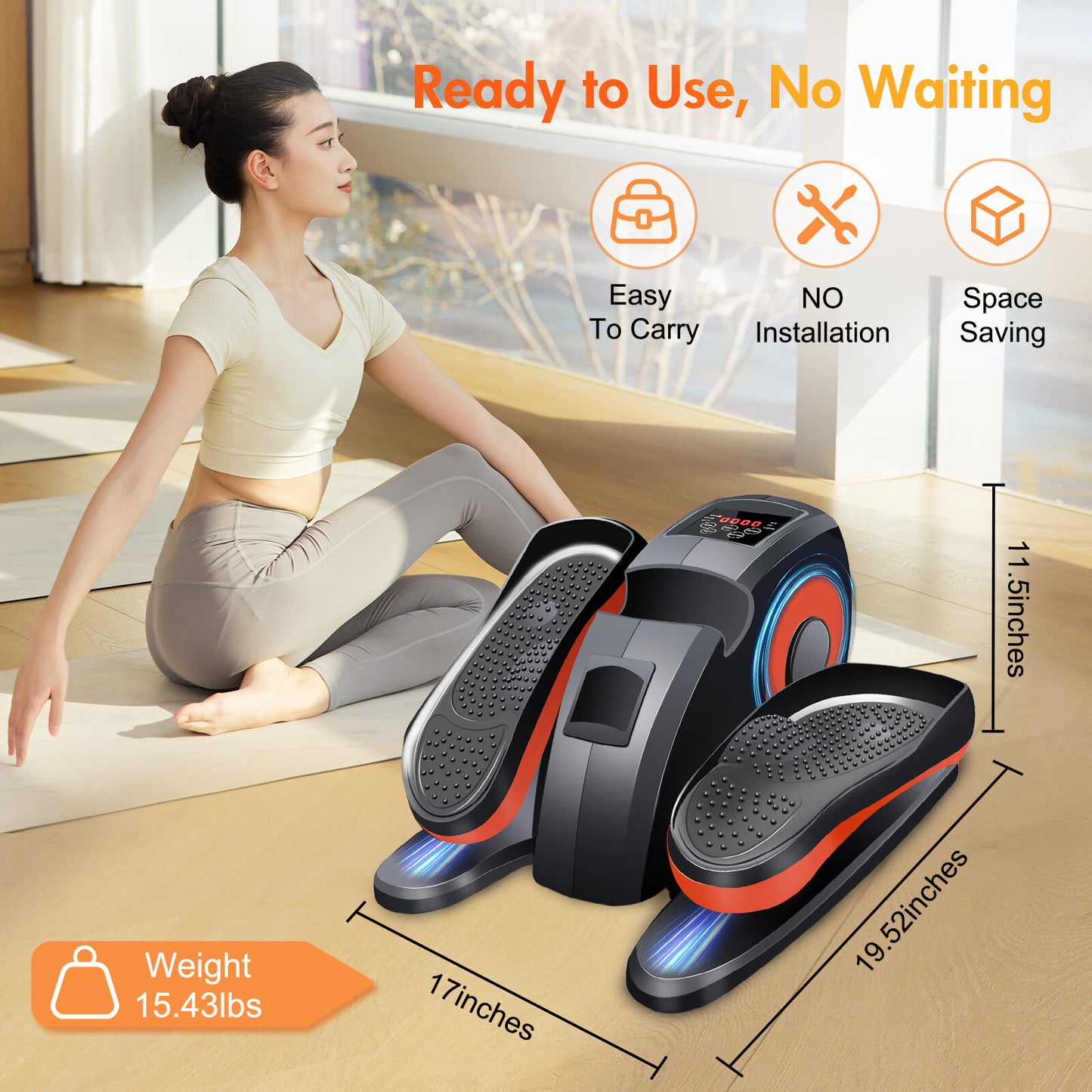 Ellipse Electric Elliptical Machine under Desk Leg Exerciser Fully Assembled LCD