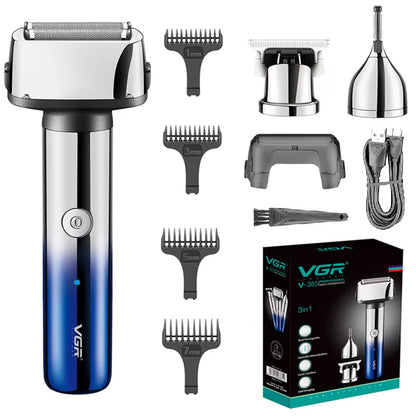 Grooming Kit Electric Shaver for Men Rechargeable Face Electric Razor Bald Body Eyebrow Beard Hair Trimmer Shaving