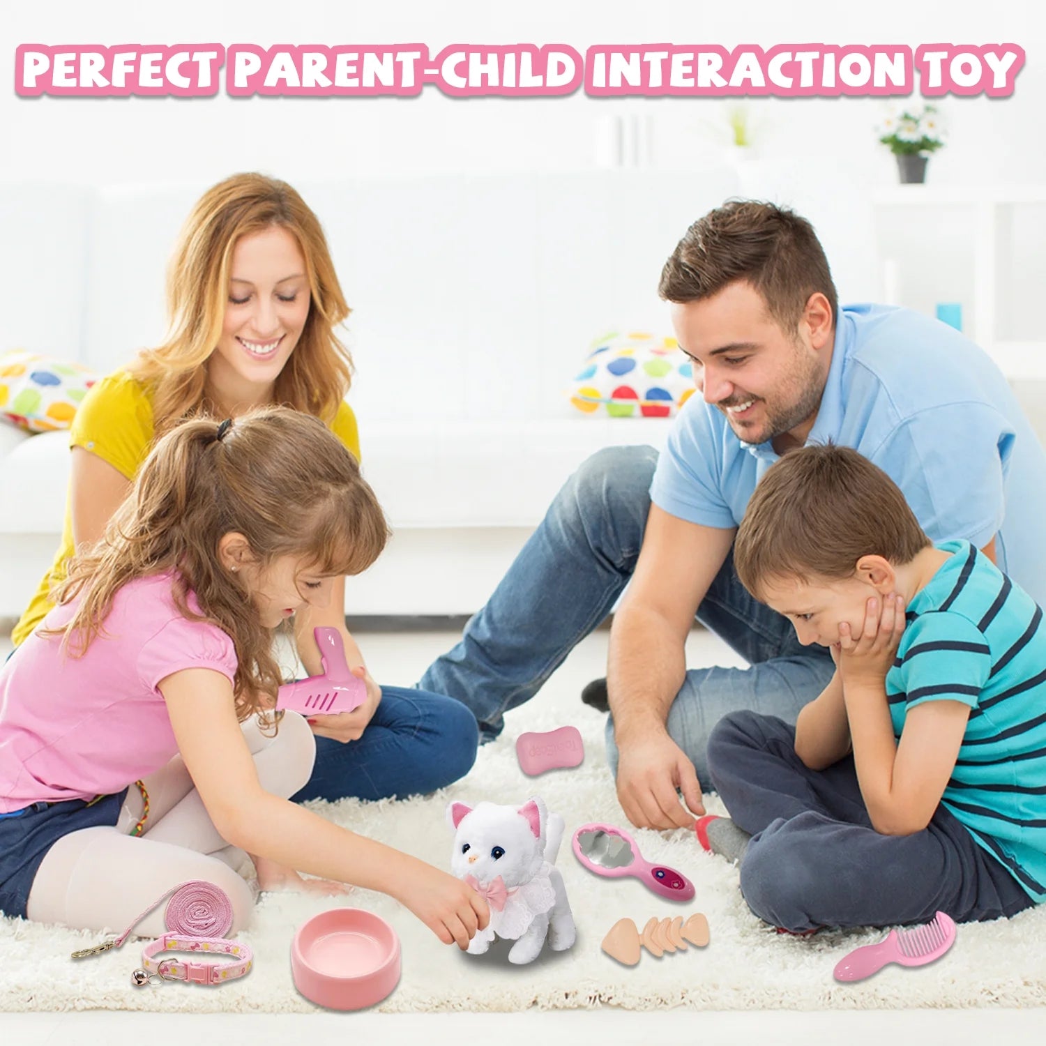 Plush Cat Toy, Walking Interactive Cat, Christmas Birthday Gift for Toddlers Kids