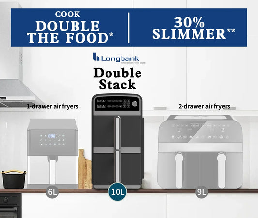 YYHC- hot sale portable 3 in 1 home 10l vertical double stack air fryer oven  price digital electric with