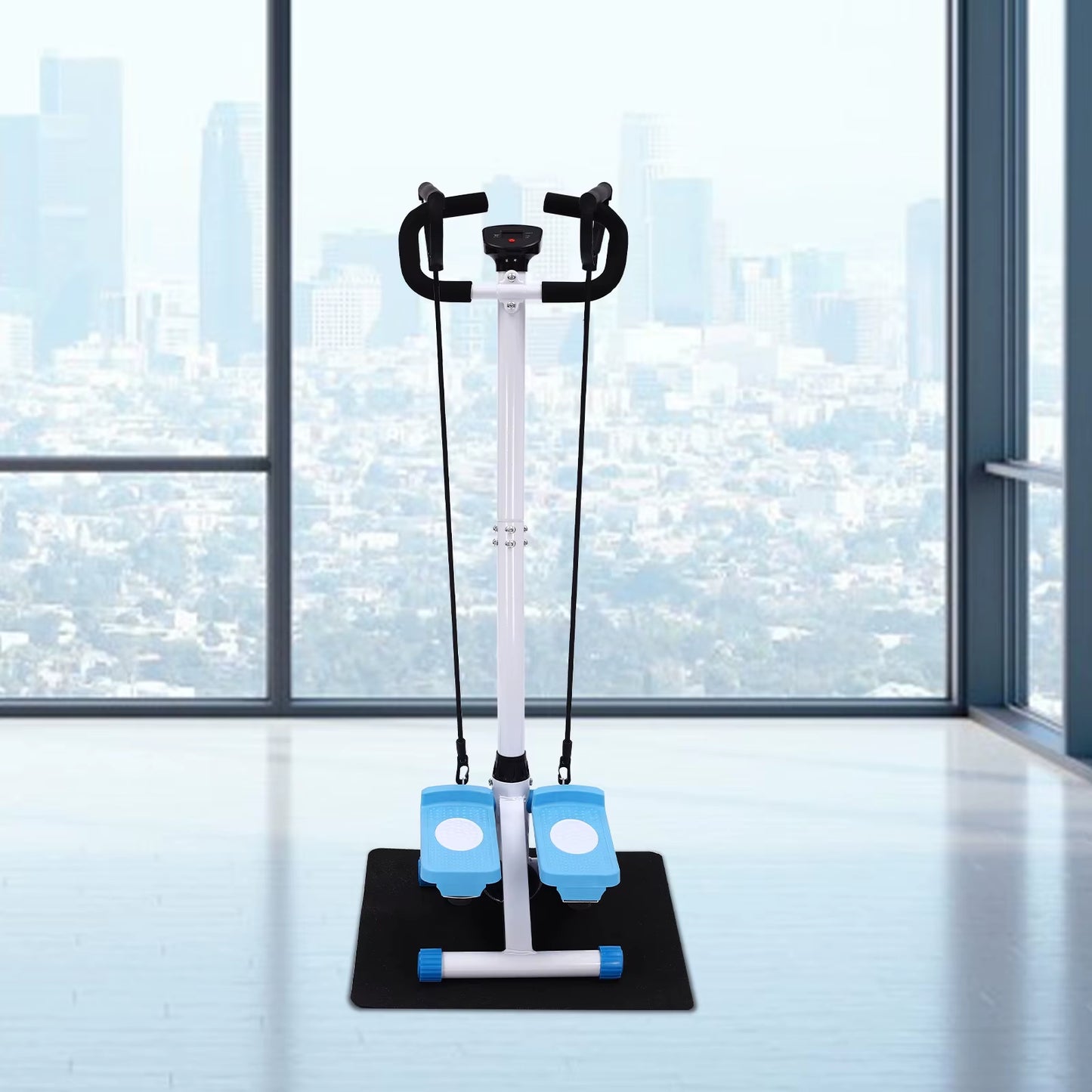 Fitness Stepper Exercise Stepping Machine Fitness Stepper with Handlebars,Adjust the Movement Height via the Knob
