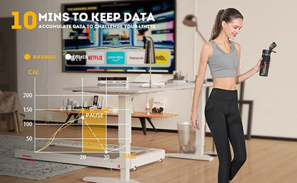 under Desk Treadmill, Walking Pad 2.25HP, Walking Treadmill with 265Lbs Weight Capacity, for Office under Desk with Remote Control, Walking Jogging Machine for Home/Office Use(White