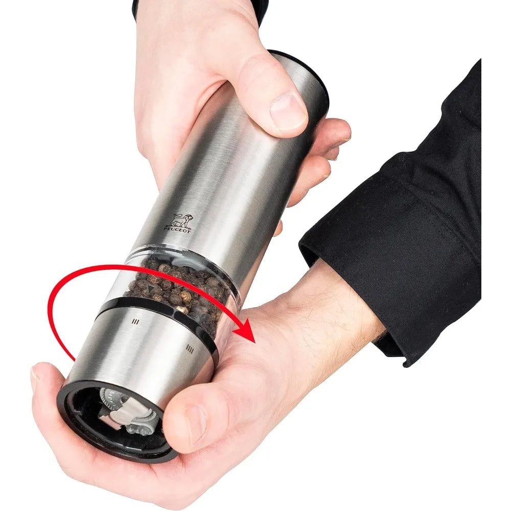 HOME - - Elis Sense u'Select Electric Salt and Pepper Mill Set  Adjustable Grinders, Battery Powered Blue LED