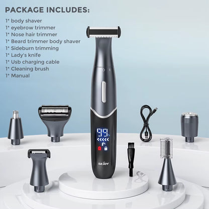 6 In1 Female Electric Epilator Body Hair Trimmer for Men Multifunctional Nose Trimmer Beard Ear Eyebrow Trimmer Shaver
