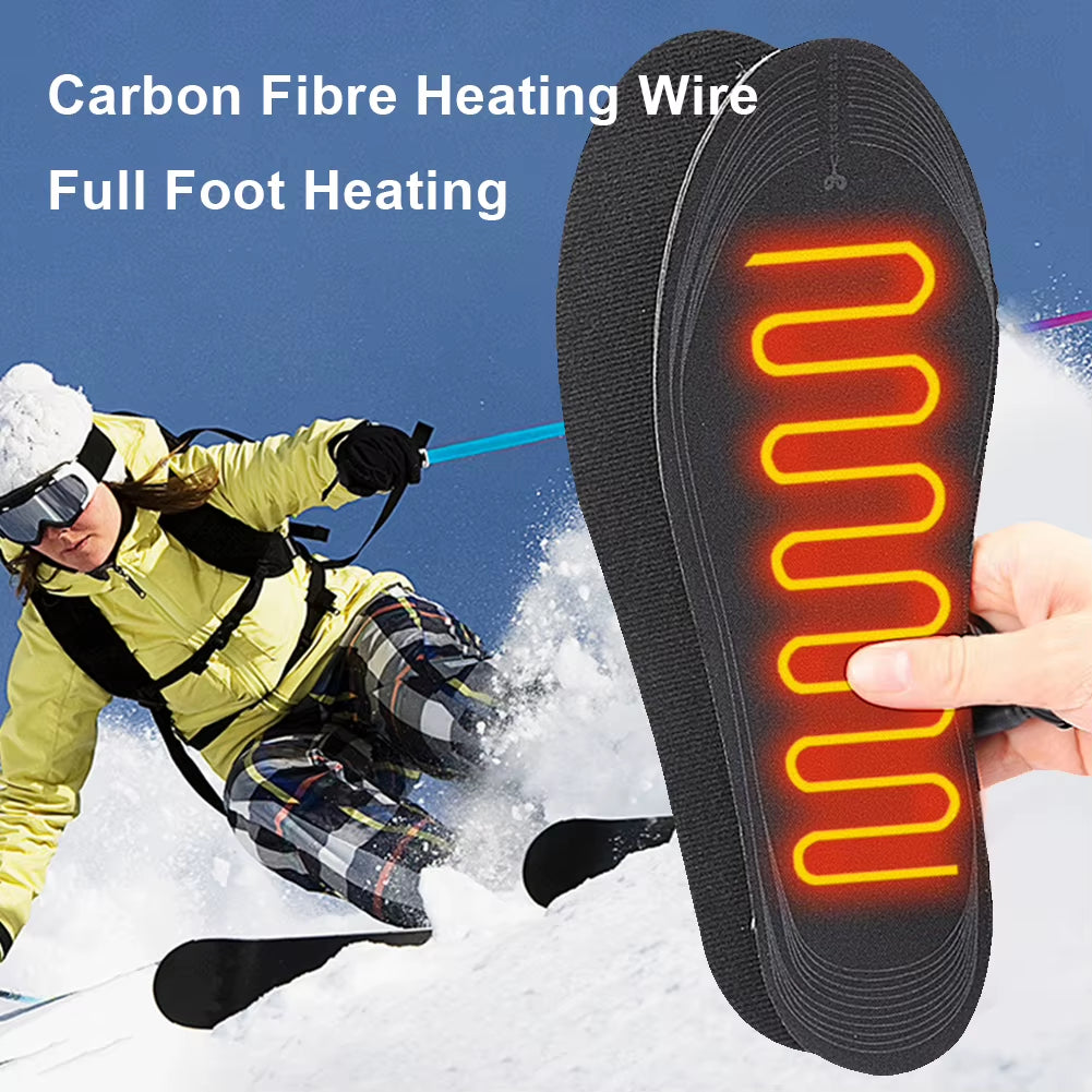 USB Heated Shoe Insoles Electric Heated Shoes Pad Washable Rechargeable Foot Warmer Electric Heated Insoles for Men Women