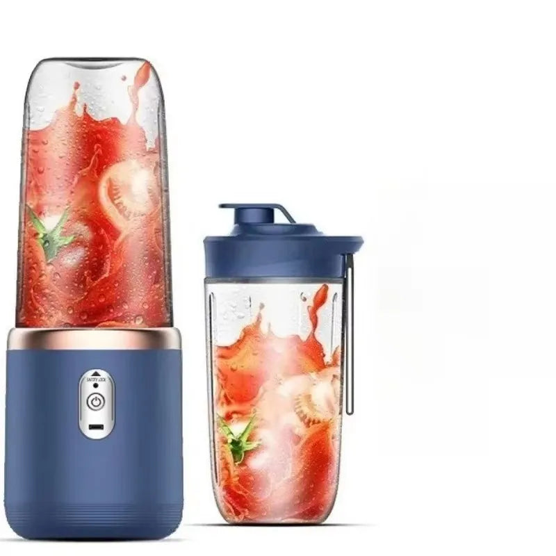 Portable electric juicer, multifunctional dual cup juicer, fruit blender, milkshake, USB rechargeable blender, smoothie maker
