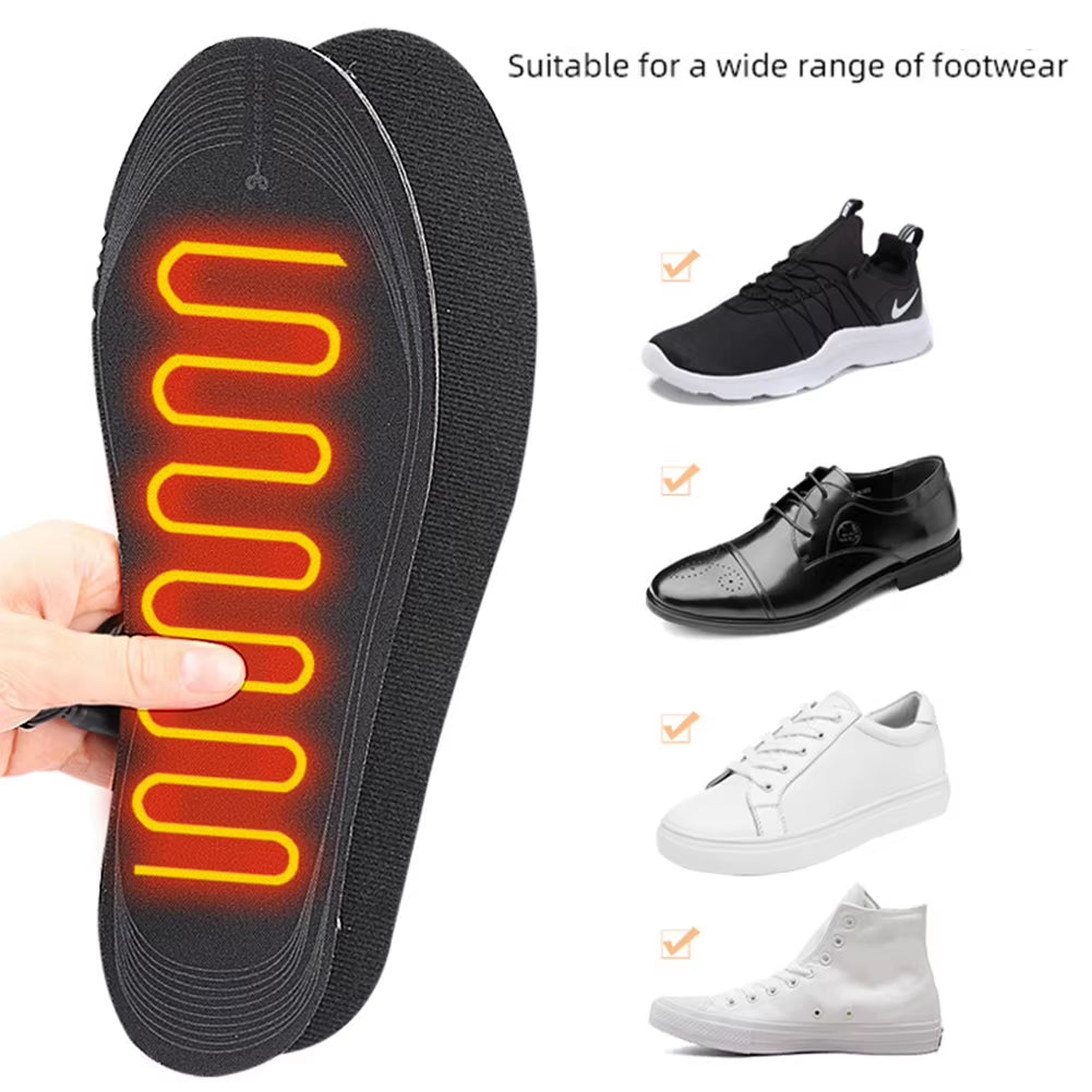 USB Heated Shoe Insoles Electric Heated Shoes Pad Washable Rechargeable Foot Warmer Electric Heated Insoles for Men Women